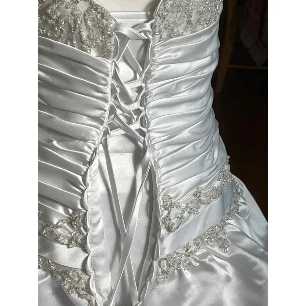 Maggie Sottero Imperial Gown Brielle Wedding Dress Strapless Bustle Train 12 - Picture 11 of 16